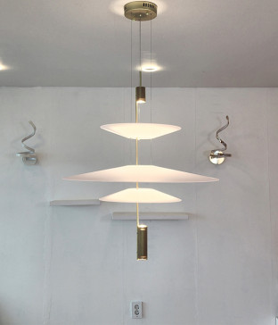 플라잉 3단(블랙 골드) LED식탁등 주방식탁조명